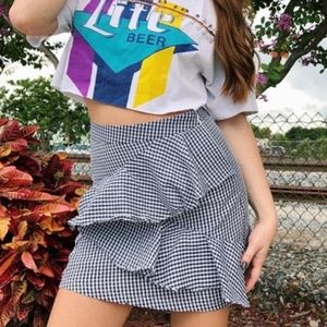 [LF] Gingham Ruffle Skirt